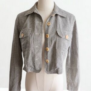 Vintage 90’s Talbots Cropped Gingham Jacket Size Small